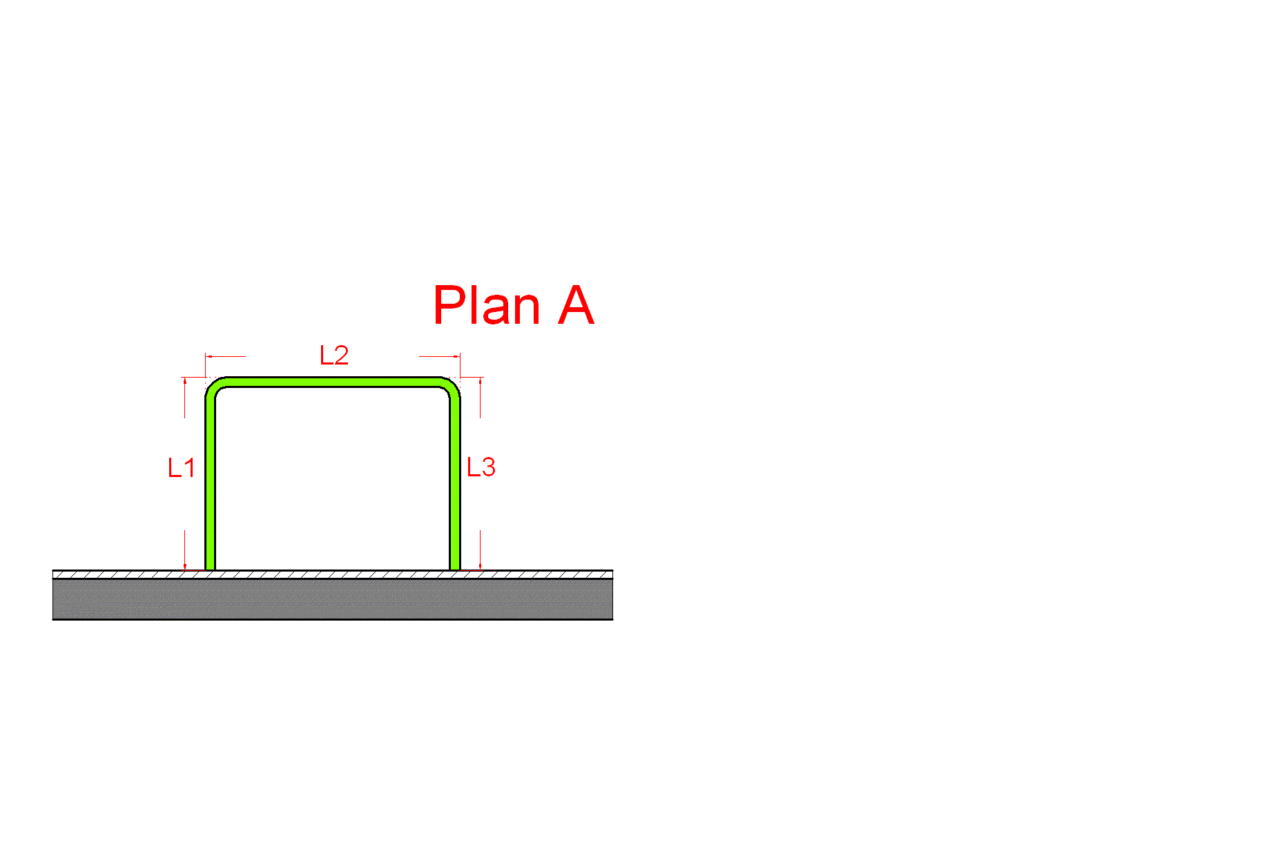 Plan-A mit Vermaßung (Maßblatt 1-U-Bügel)