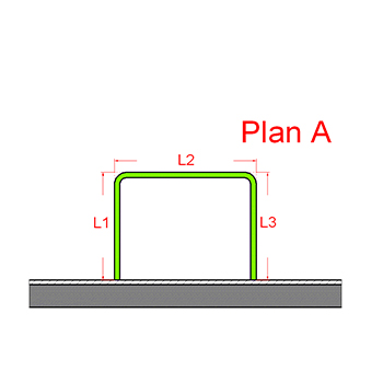 Maßblatt 1 – U-Bügel Standard (mit Vermaßung)