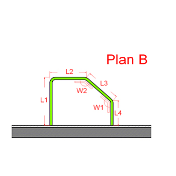 Maßblatt 2 - U-Bügel mit Schräge (mit Vermaßung)