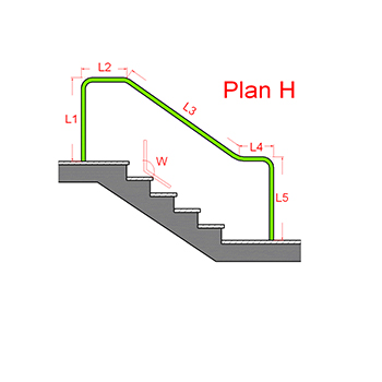 Maßblatt 8 - Treppenform flach (mit Vermaßung)
