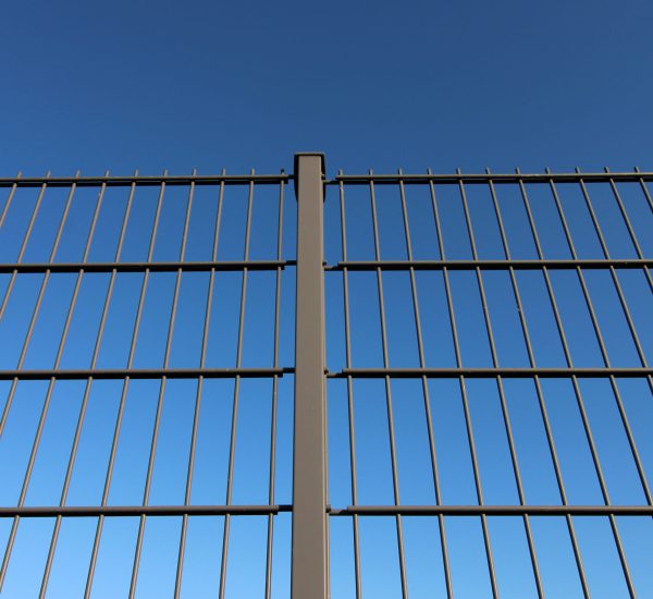 Neuer Gitterzaun (Doppelstabmattenzaun) als Grundstücksbegrenzung