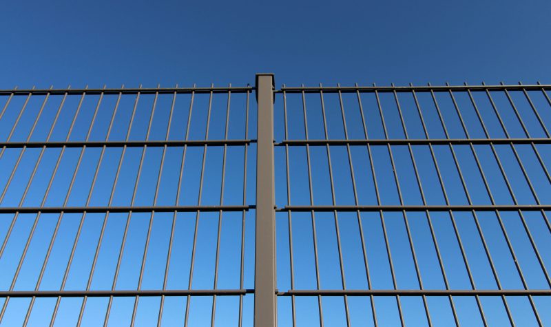Neuer Gitterzaun (Doppelstabmattenzaun) als Grundstücksbegrenzung